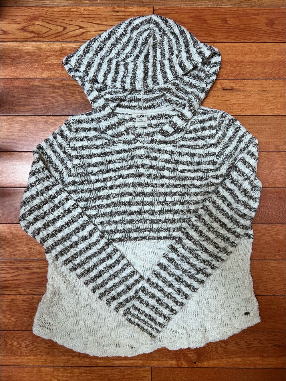O'Neill Striped Hooded Pullover - Cream & Brown